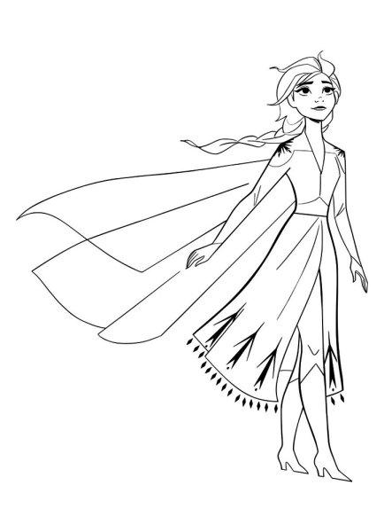 Раскраска Эльза и Анна 1