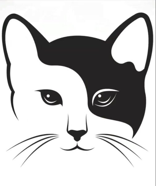 Силуэт мордочки кота