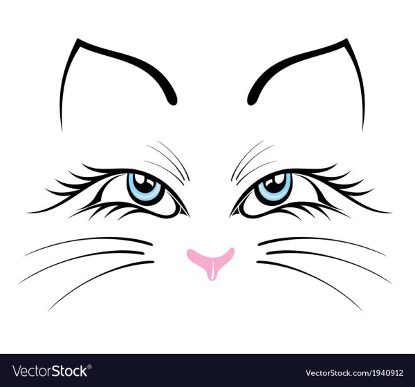 Кошачий мордочки для рисования