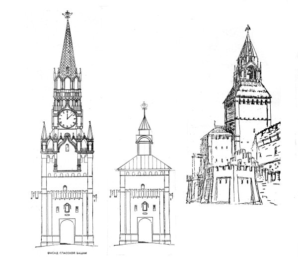 Чертежи Спасской башни Кремля