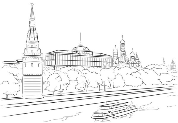 Москва река раскраска