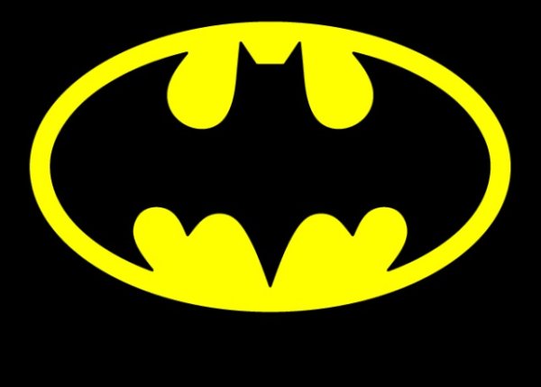 Значок Бэтмена на черном фоне