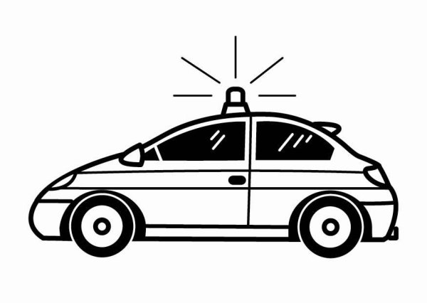 Полицейская машина раскраска для малышей