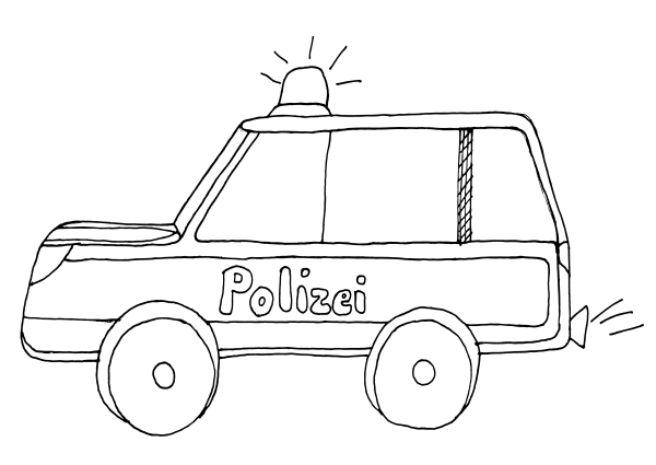 Раскраски машинки для малышей Полицейская