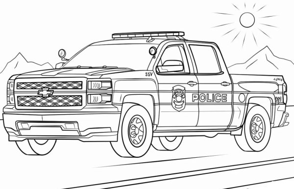 Полицейская машинка раскраска для детей