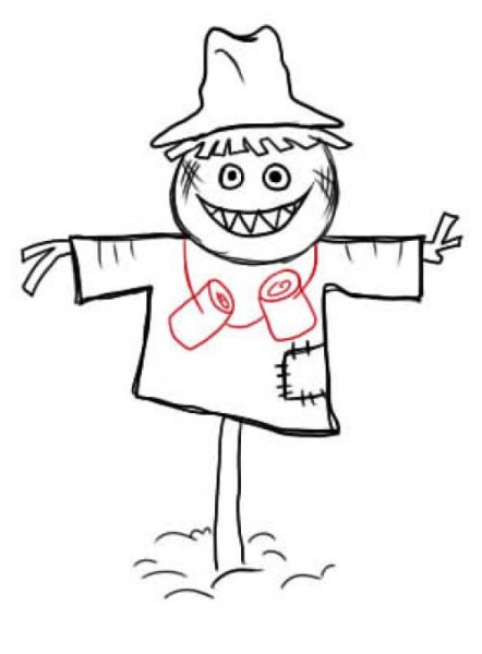 Раскраска пугало огородное