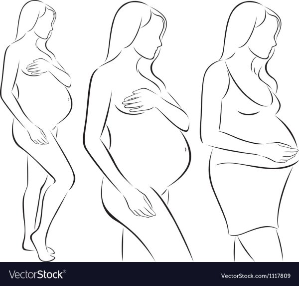 Раскраска беременная девушка
