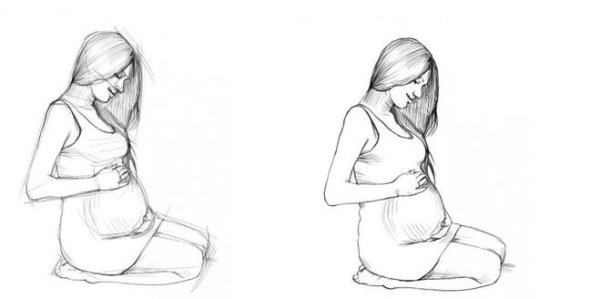 Рисунок беременной девушки карандашом