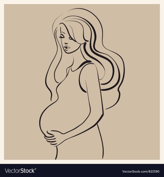 Беременная нарисованная