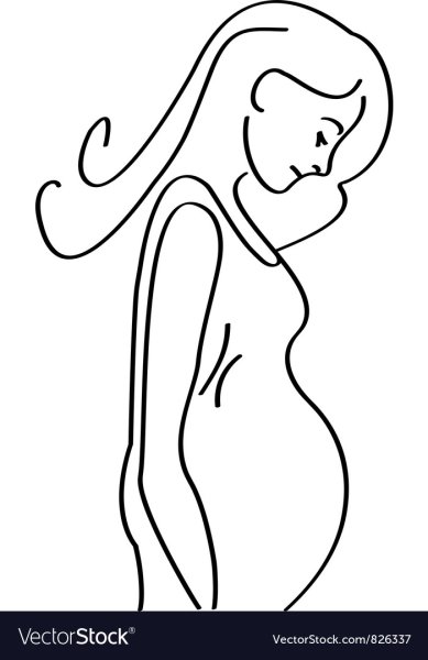 Беременная женщина карандашом