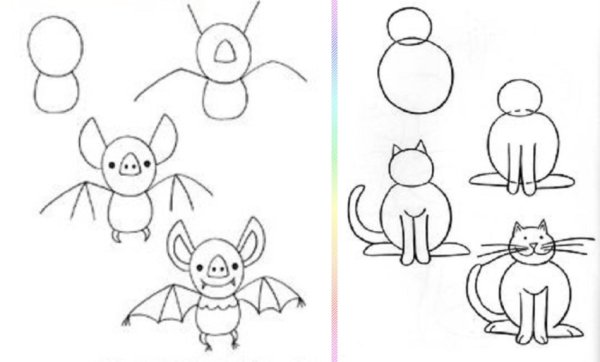 Поэтапное рисование насекомых