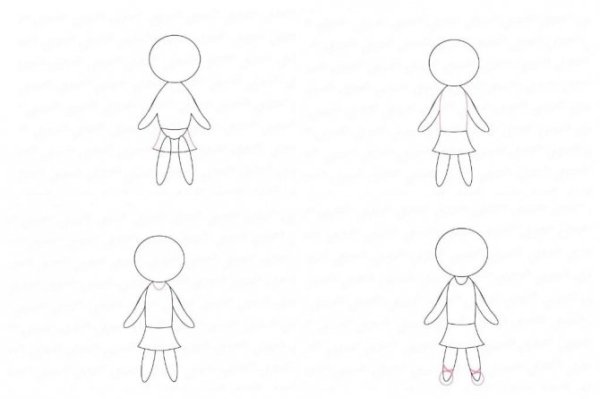 Кукла рисунок поэтапно