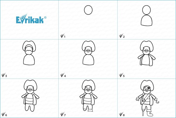 Как нарисовать пирата