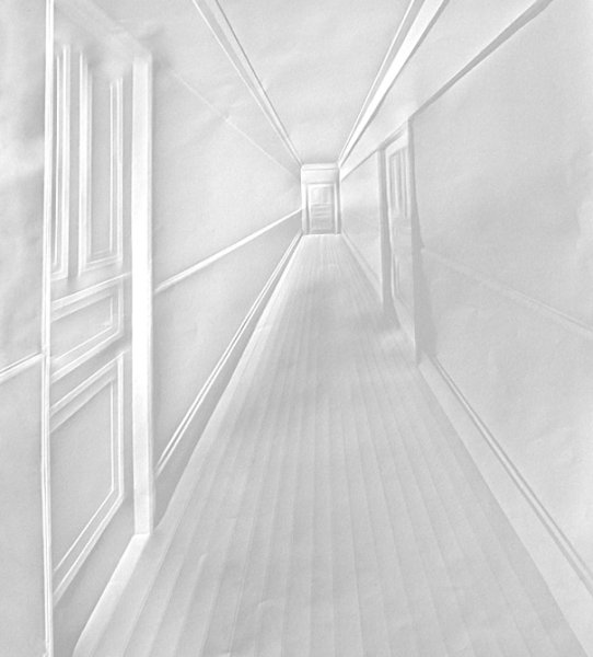 Перспектива коридора карандашом