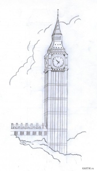 Башня Биг Бен для срисовки