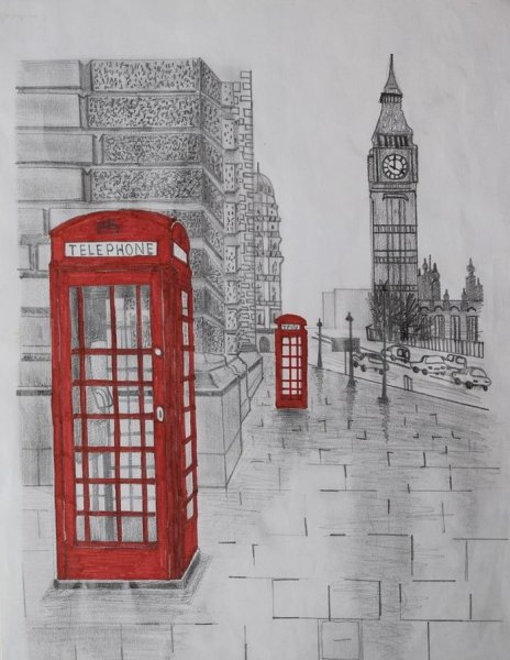 Англия карандашом