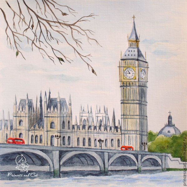 Англия Биг Бен рисунок