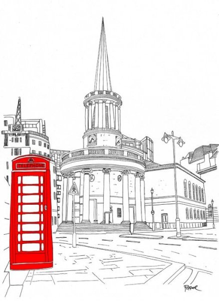 Контуры для рисования Лондон