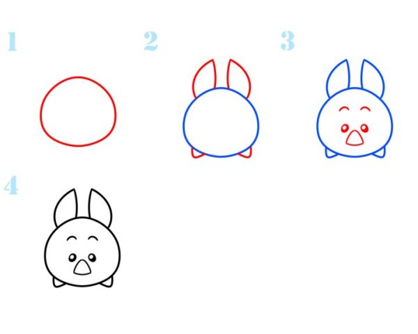 Поэтапное рисование пятачка