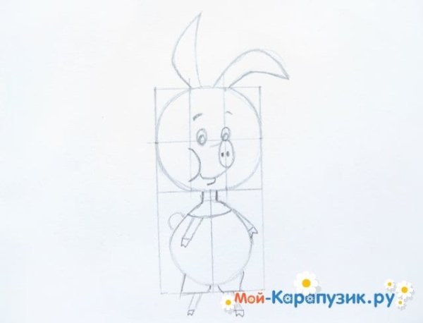 Поэтапное рисование пятачка