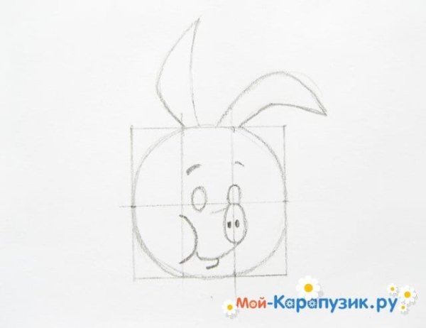 Поэтапное рисование пятачка