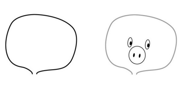 Поэтапное рисование пятачка