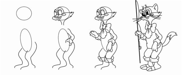 Нарисовать кота Леопольда