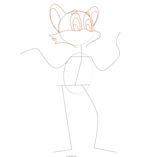 Поэтапное рисование кота Леопольда