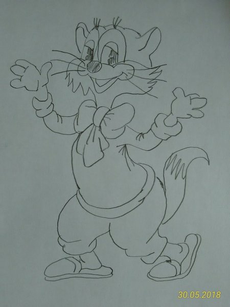 Рисование кота Леопольда