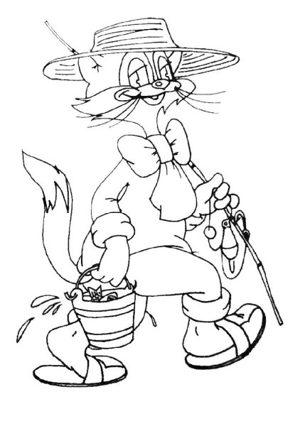 Кот Леопольд раскраска