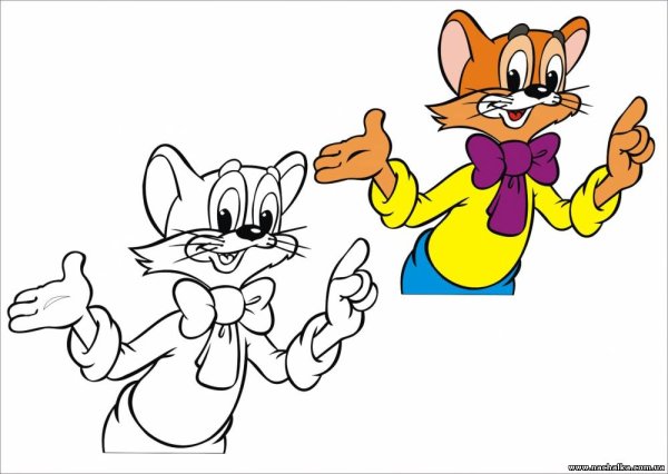 Кот Леопольд раскраска