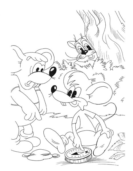 Кот Леопольд раскраска