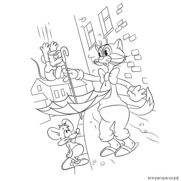 Разукрашки кот Леопольд