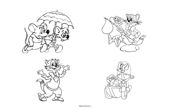 Разукрашки кот Леопольд