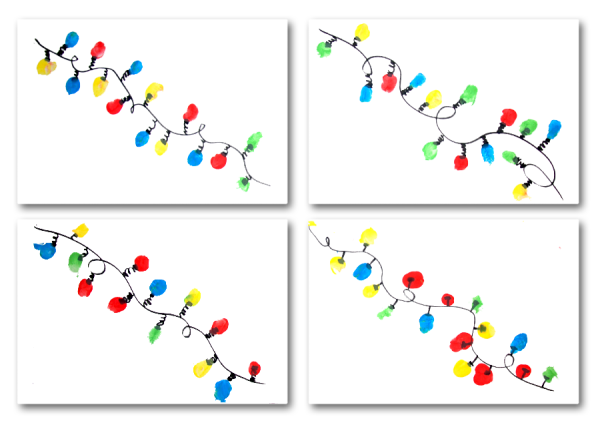 Рисование Новогодняя гирлянда