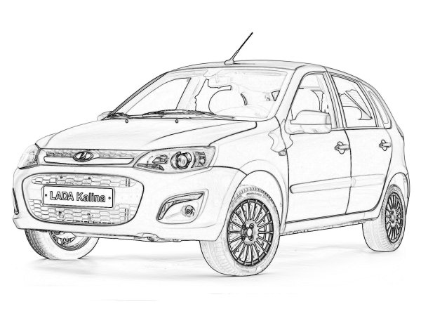 Раскраска Лада Калина кросс