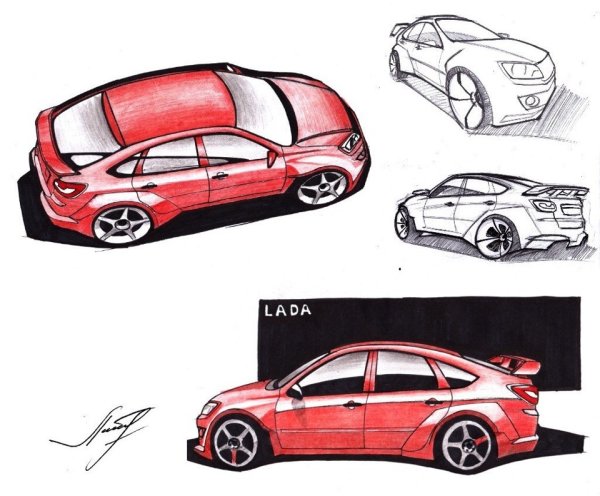 Лада Гранта лифтбек чертеж