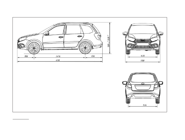 Lada Granta универсал в чертежах