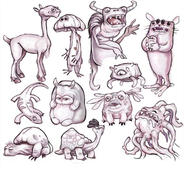 Скетчи монстров
