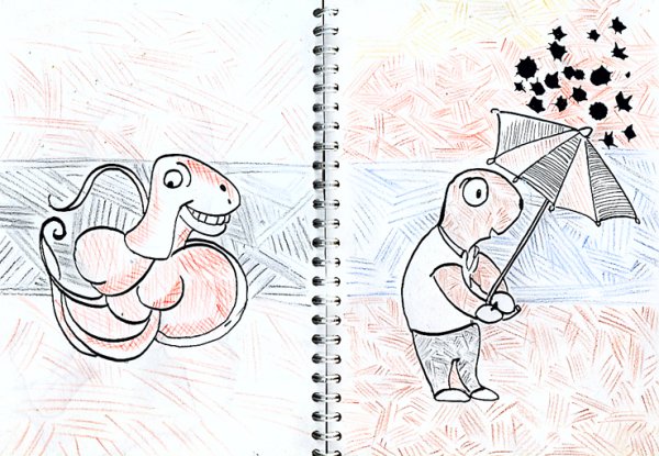 Срисовать рисунки карандашом чудики