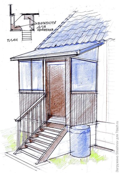 Чертеж крылечка