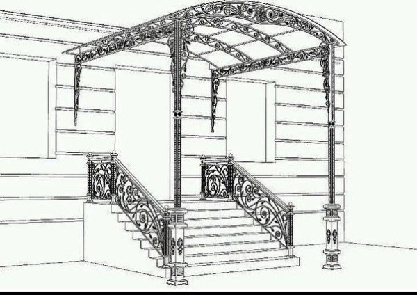 Эскизы кованого крыльца