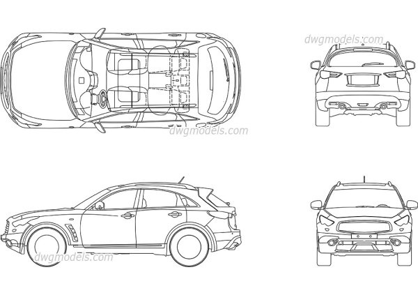 Infiniti fx35 вид спереди чертеж
