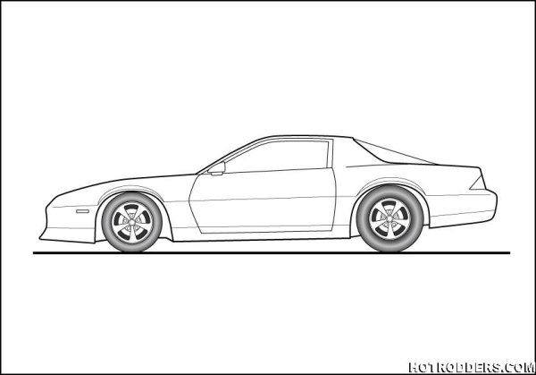 Шевроле Камаро сбоку рисунок