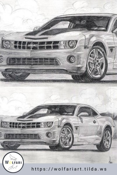 Шевроле Камаро рисунок карандашом