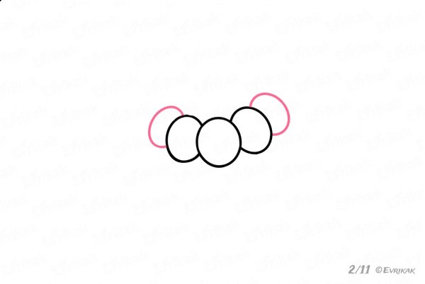 Малина цветными карандашами