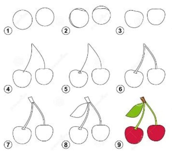 Малина пальчиковая раскраска