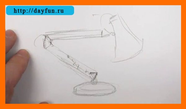 Рисование настольной лампы поэтапно