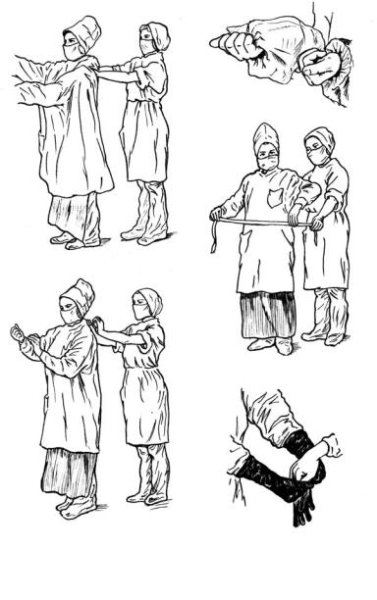 Надевание стерильного халата алгоритм