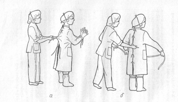 Техника одевания стерильного халата